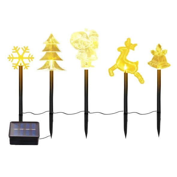 Christmas Decoration Light Outdoor Solar Stake Set (5Pcs) | Four Flaire