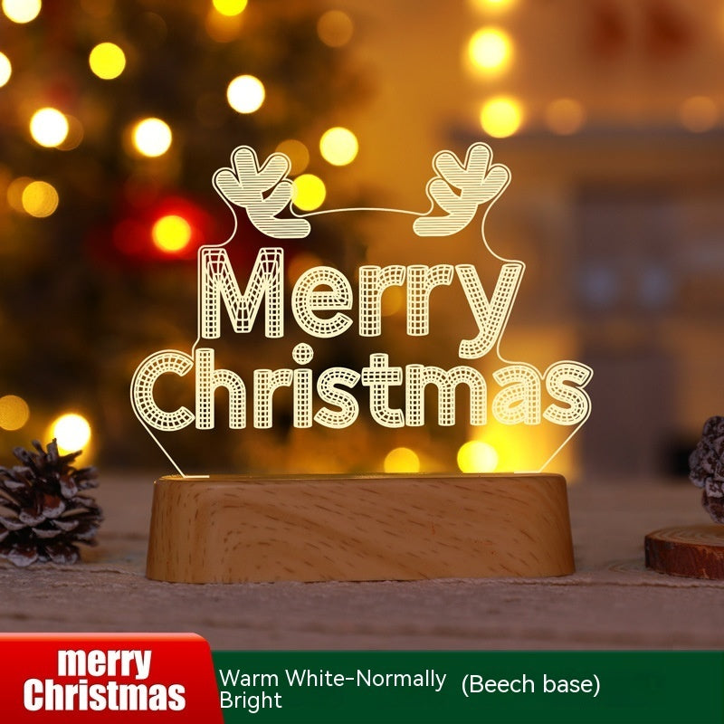 Four Flaire Christmas Night Lamp – 3D Acrylic LED Decorative Light Gift