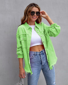 Four Flaire Women's Varsity Jacket – Fashion Ripped Shirt Jacket Casual Autumn Spring Tops