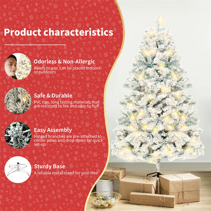 Four Flaire Christmas Tree Decoration Set – Artificial Snow PVC Holiday Tree
