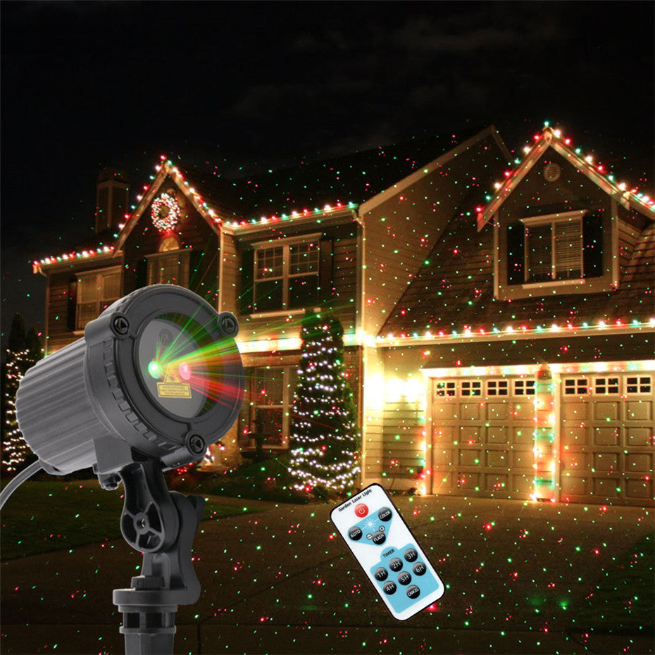 Four Flaire Outdoor Green and Red Lighting – Waterproof Laser Courtyard Light