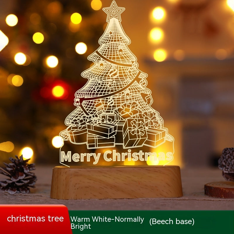 Four Flaire Christmas Night Lamp – 3D Acrylic LED Decorative Light Gift
