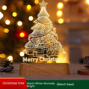 Four Flaire Christmas Night Lamp – 3D Acrylic LED Decorative Light Gift