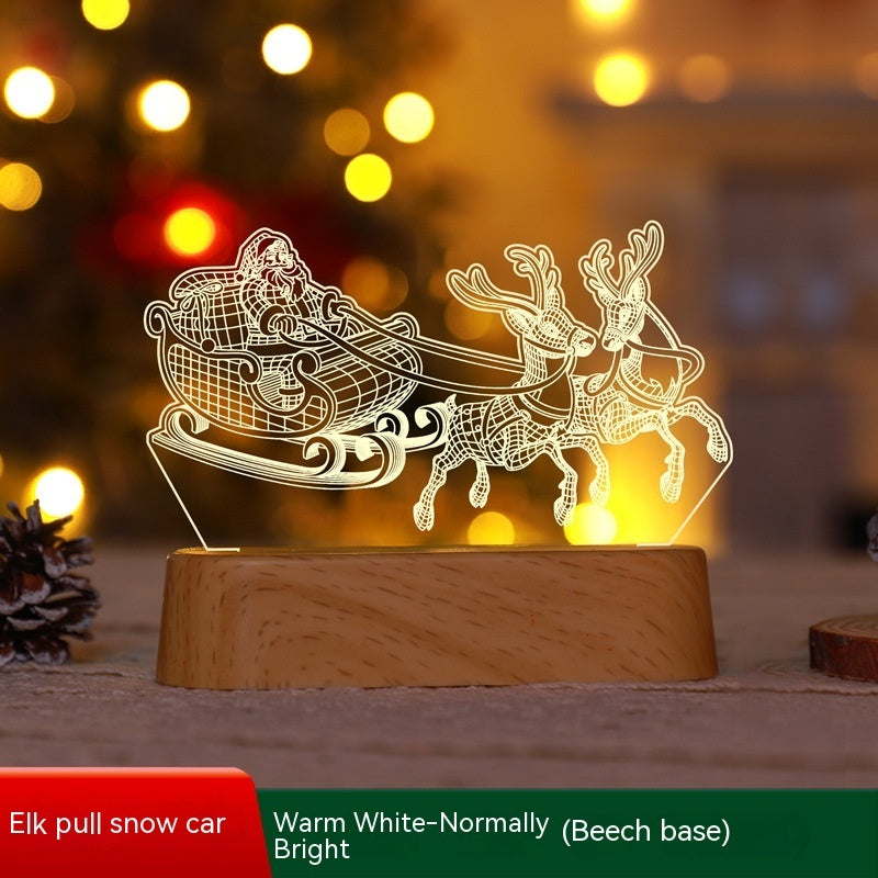 Four Flaire Christmas Night Lamp – 3D Acrylic LED Decorative Light Gift