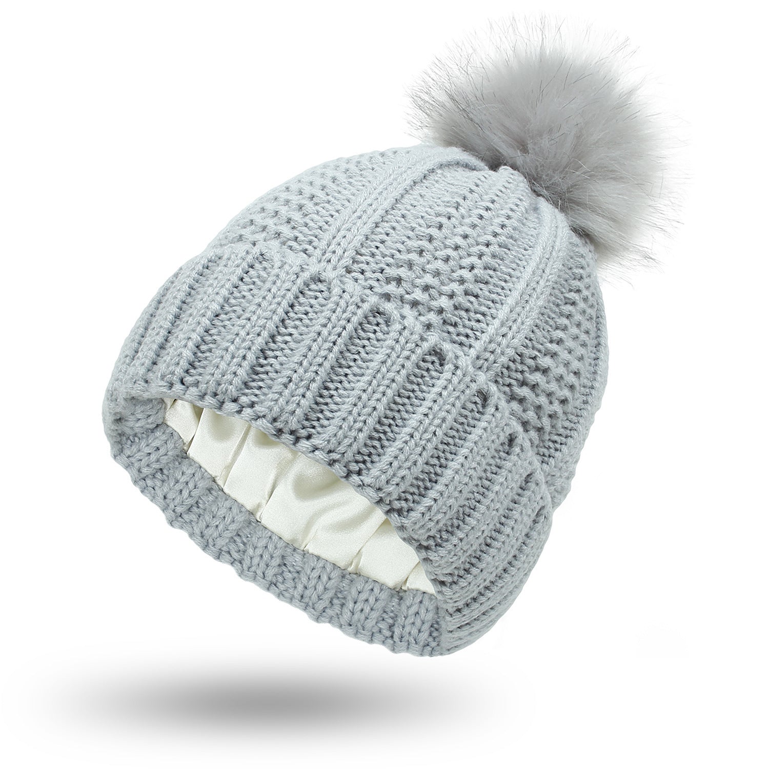Four Flaire Ladies Golf Beanie – Satin Lined Winter Pom Pom Hat