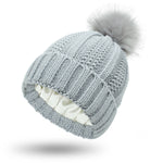 Four Flaire Ladies Golf Beanie – Satin Lined Winter Pom Pom Hat