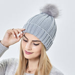 Four Flaire Ladies Golf Beanie – Satin Lined Winter Pom Pom Hat
