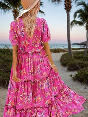 Bohemian Dress – Summer Casual Floral Maxi with Pockets | Four Flaire