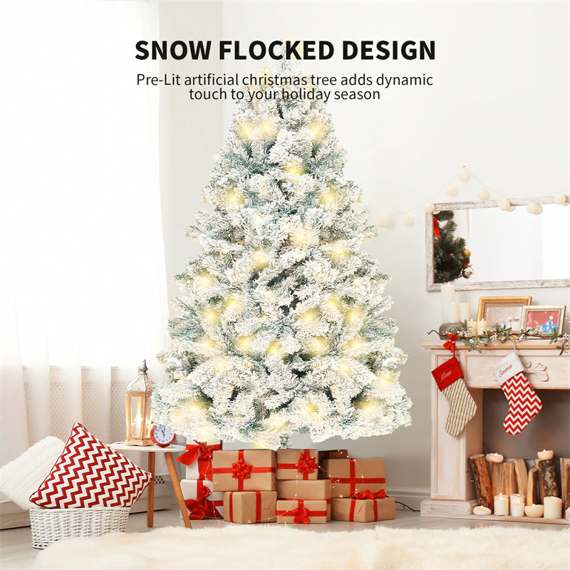 Four Flaire Christmas Tree Decoration Set – Artificial Snow PVC Holiday Tree