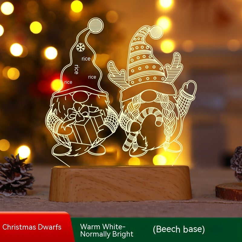 Four Flaire Christmas Night Lamp – 3D Acrylic LED Decorative Light Gift