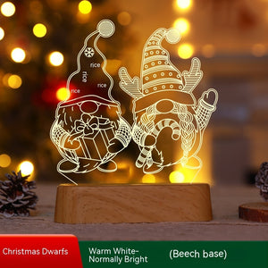 Four Flaire Christmas Night Lamp – 3D Acrylic LED Decorative Light Gift